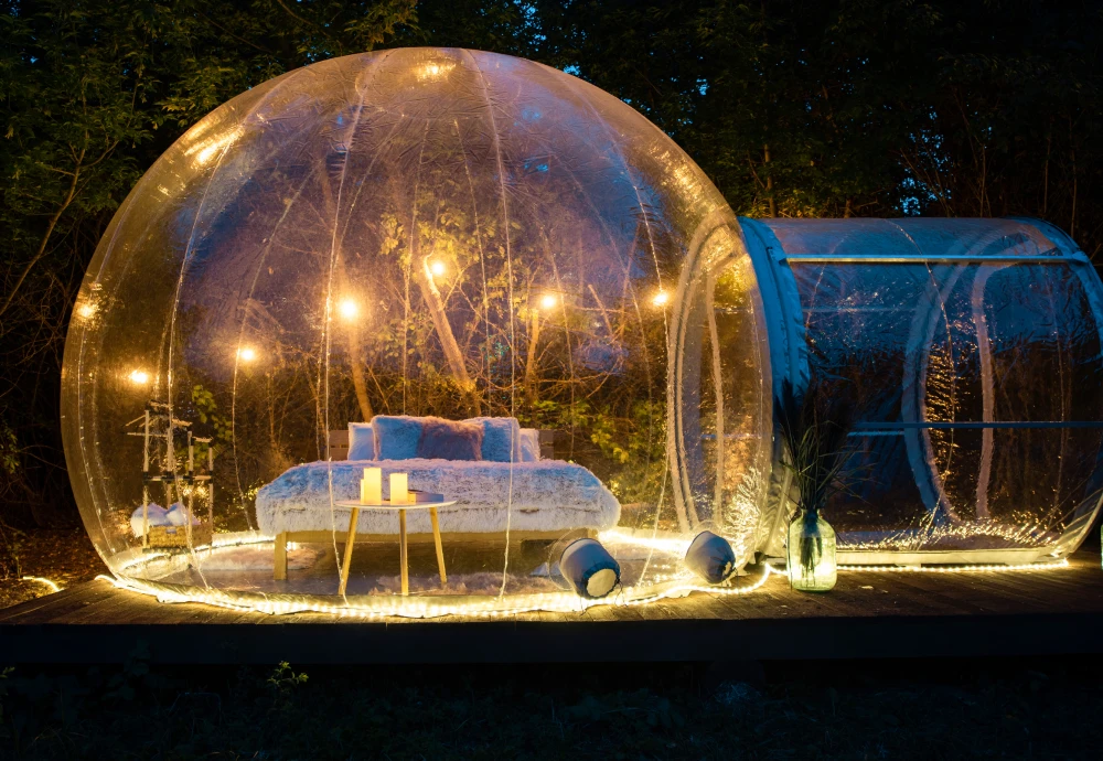 camping in bubble tent